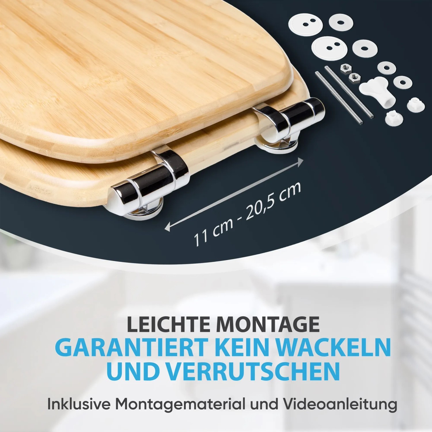 Sanilo WC Sitz mit Absenkautomatik Bambus, Hochwertiger und Stabiler