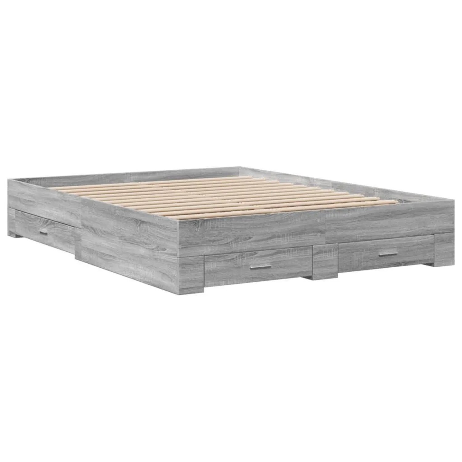 vidaXL Bettgestell mit Schubladen Grau Sonoma 140x200 cm Holzwerkstoff 3280 günstig online kaufen