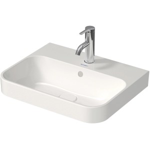 Duravit Happy D.2 Plus Aufsatzbecken, weiß hochglanz, mit Armatur. Modernes Waschbecken für das Badezimmer.