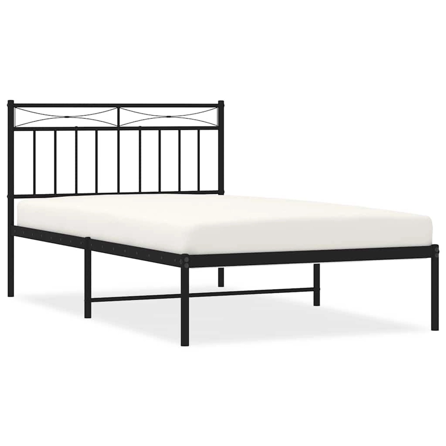vidaXL Bettgestell mit Kopfteil Metall Schwarz 100x200 cm 373686