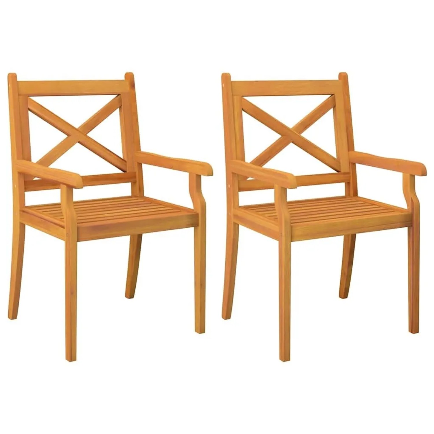 vidaXL Garten-Essstühle 2 Stk Massivholz Akazie 310305