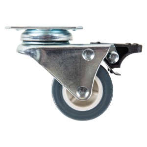 HMF 6720 Doppelte Schwerlastrollen Bremse Polyurethan 4 Stück 50 mm bis 400 kg Grau