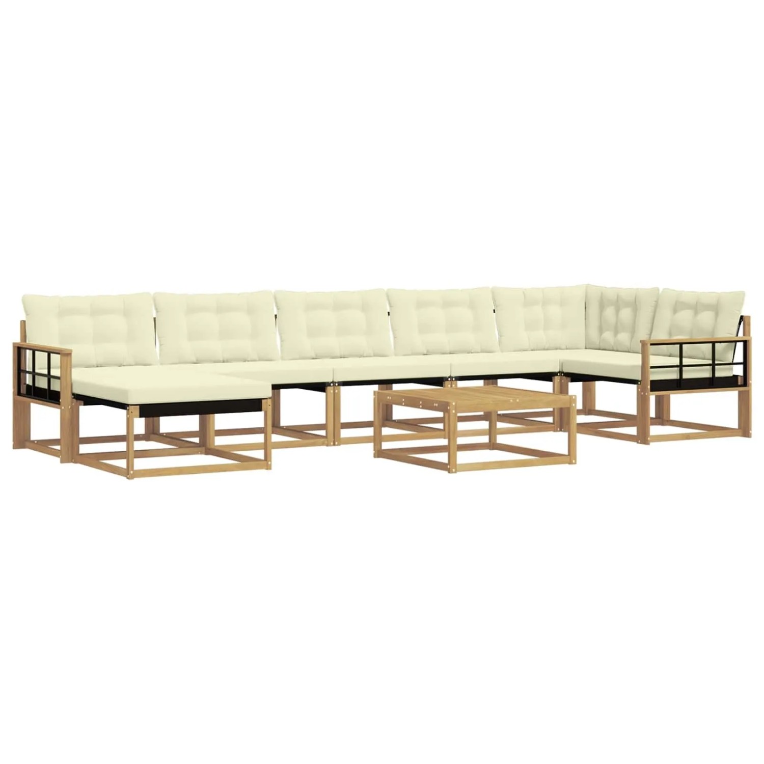 vidaXL Outdoor-Sofagarnitur 8 Stk Weiß und Creme 79 x 79 x 37 cm 3388928