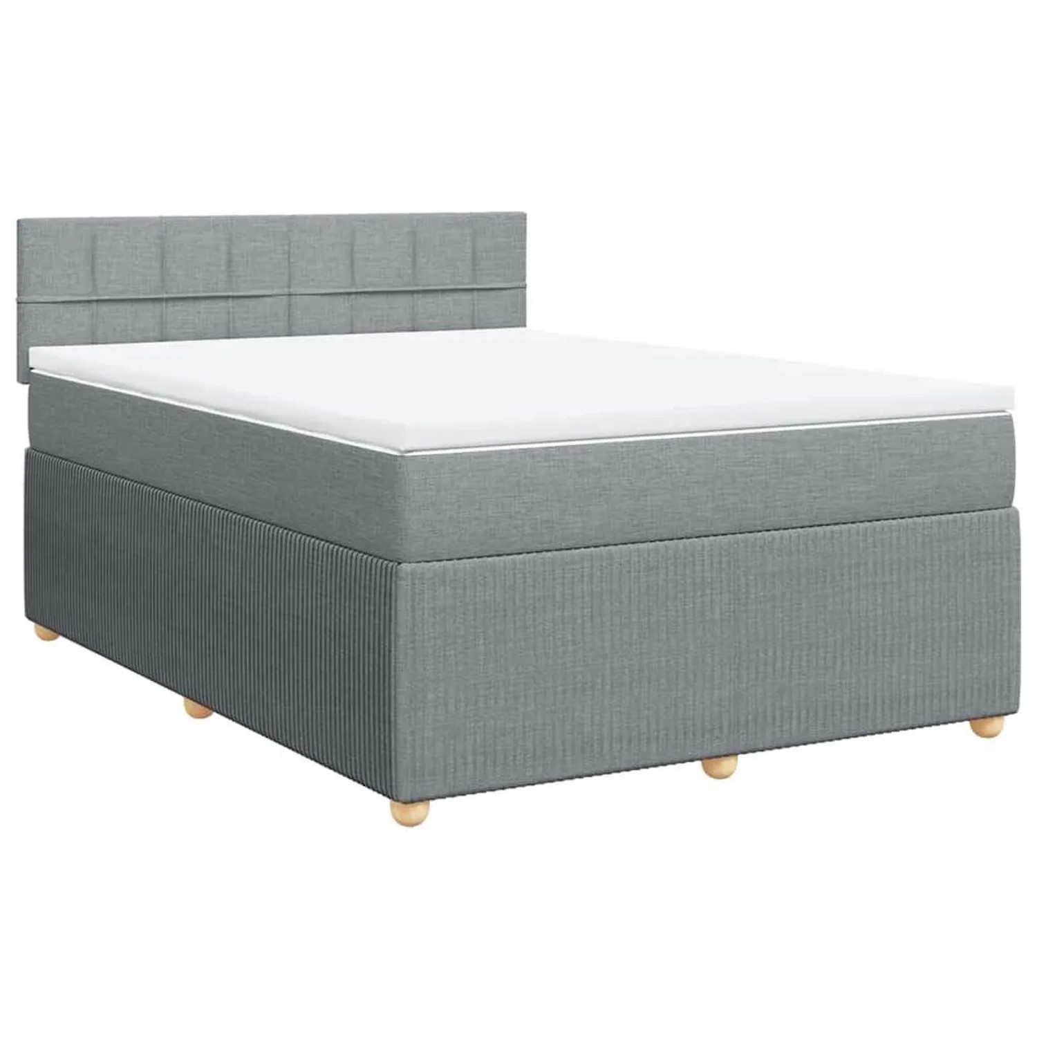 vidaXL Boxspringbett mit Matratze Hellgrau 140x190 cm Stoff 3287451 günstig online kaufen