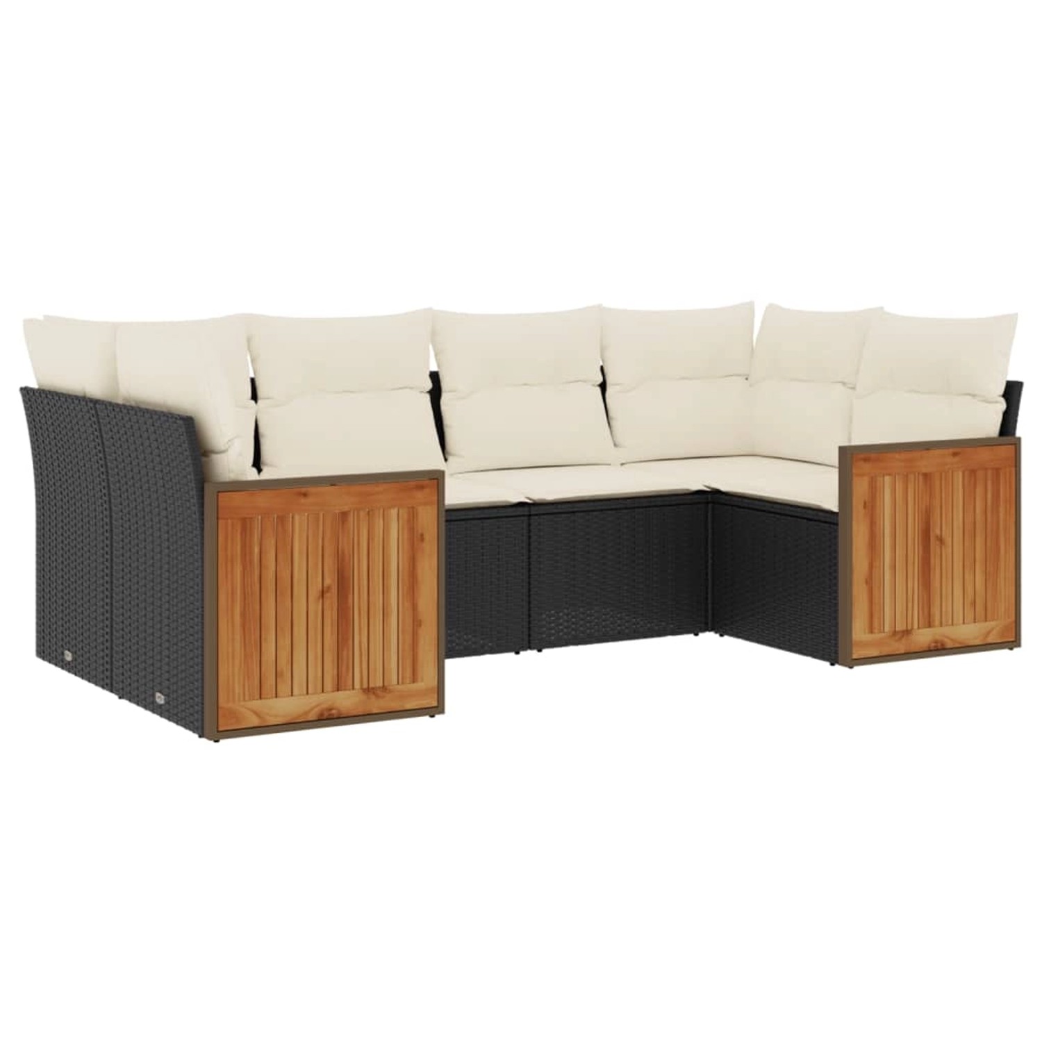 vidaXL 6-Tlg Garten-Sofagarnitur mit Kissen Schwarz Poly Rattan 3227939 günstig online kaufen