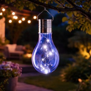 Marelida LED Solar Glühbirne M Lichterkette Solarleuchte Balkon Garten Terrasse Blau