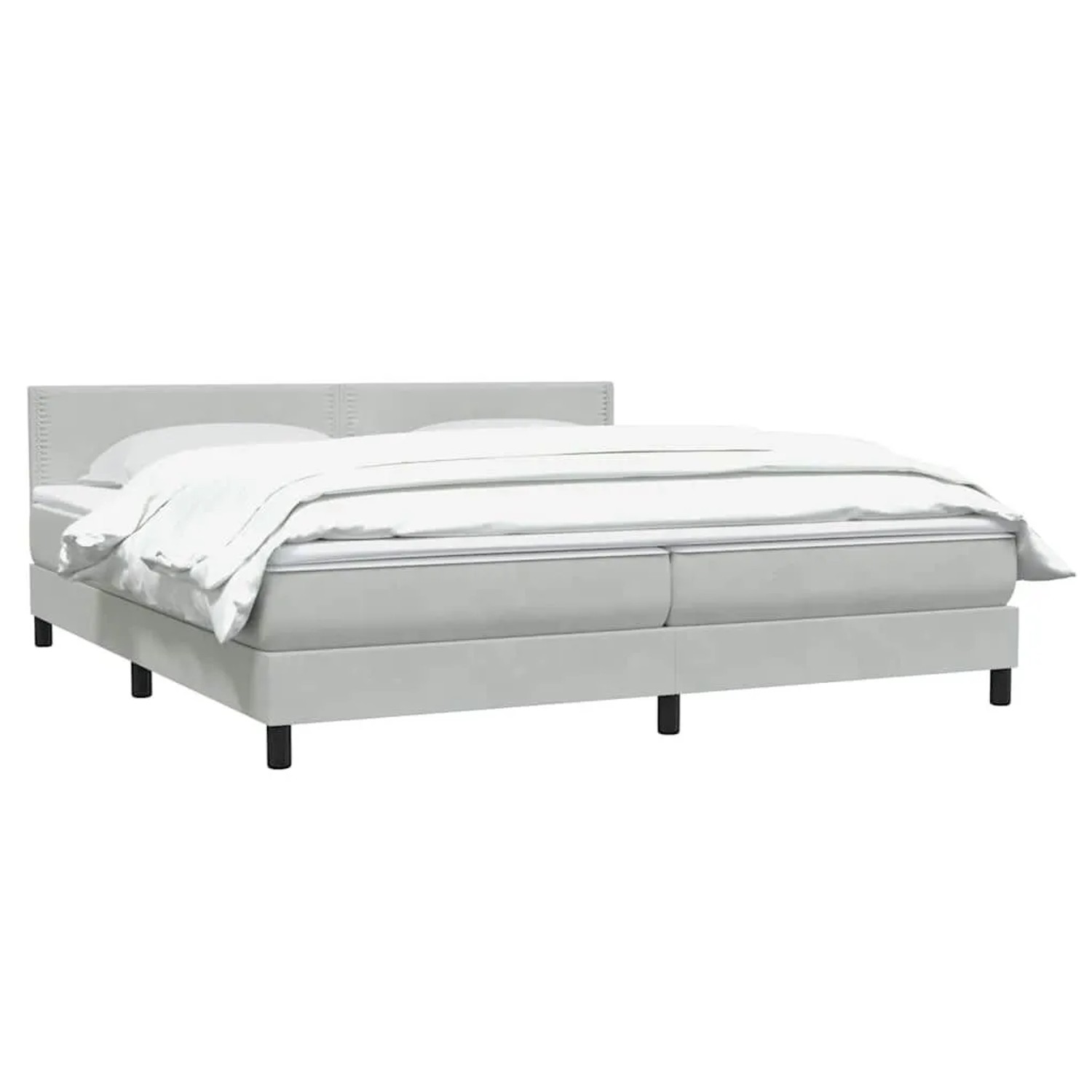 vidaXL Boxspringbett mit Matratze Hellgrau 180x220 cm Samt 3316173 günstig online kaufen
