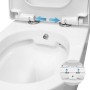 Spülrandloses Hänge WC mit Bidet Funktion und Softclose Sitz, Detailaufnahme der Befestigung.
