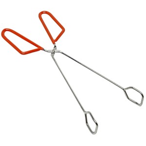 Grillzange mit Scherengriff, 30 cm, aus Edelstahl. Praktisches Grillutensil zum Wenden von Grillgut.