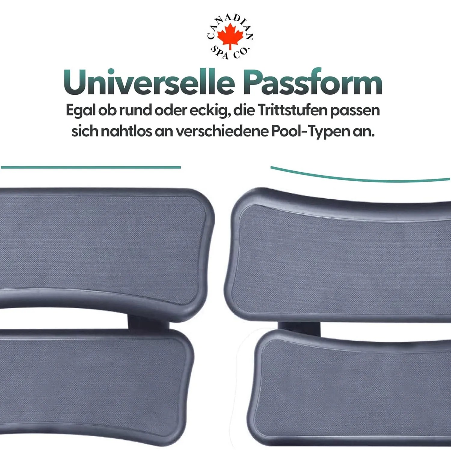 Canadian Spa Universal Treppe für Whirlpools, passend für runde und eckige Modelle.