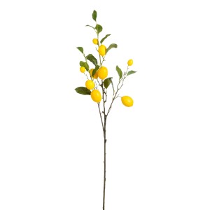 Mica Decorations Kunstpflanze: Zitronenzweig mit gelben Zitronen, 104 cm hoch.