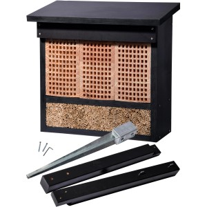 Dobar Profi-Insektenhotel XL mit Pfahlständer und 3 Lärchen-Nistblöcken