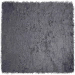 vidaXL Kunstschaffell Teppich Tafalla Anthrazit 240 x 240 cm Polyester 42021600