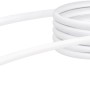 Weißes Schwaiger SAT-Anschlusskabel, 3 m, mit F-Stecker und IEC-Stecker für Antennenanschluss.