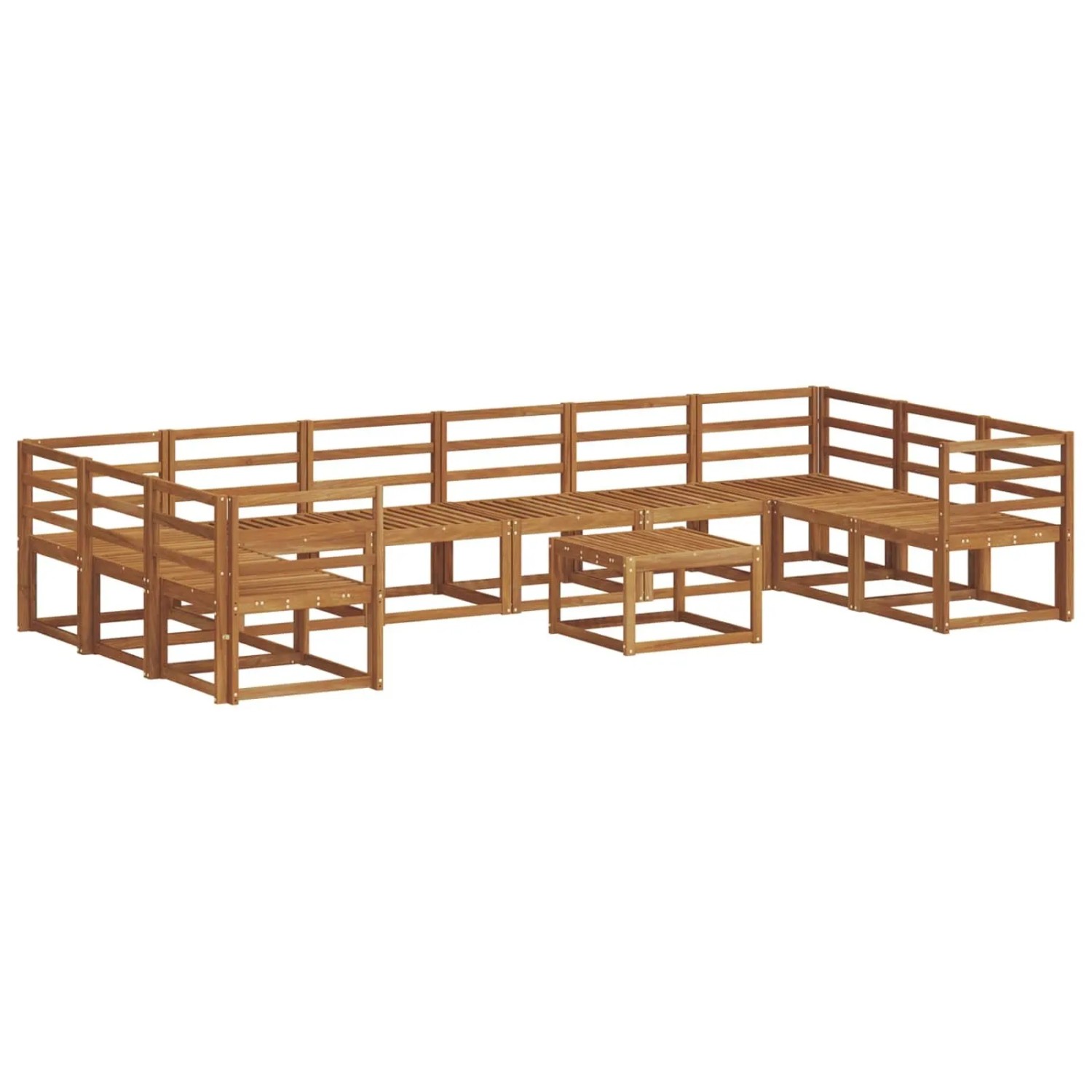 vidaXL Outdoor-Sofagarnitur 11-Tlg Natur Massivholz Akazie 3367072