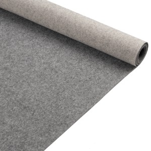 Gerollter, grauer Primaflor Eventteppich Podium Zinn, ideal als Teppichboden Meterware.