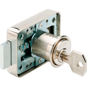 Burg Wächter Zylinder-Aufschraubschloss MZ 23, Messing poliert mit Schlüssel.