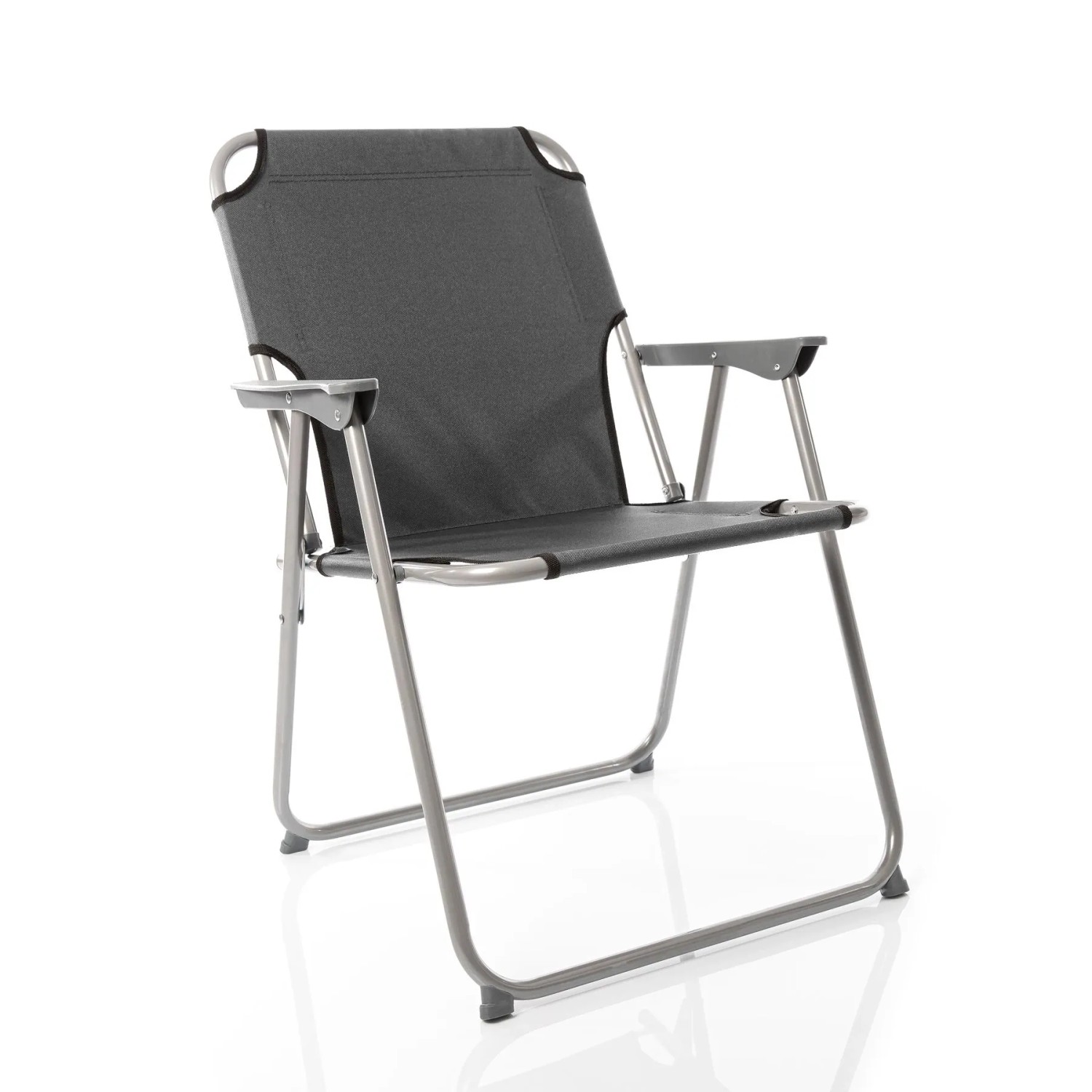 BigDean 6 Stück Klappstuhl Faltstuhl Angelstuhl Anthrazit Grau Robust Klappbar Bis 120 Kg Belastbar Klassischer Gartenstuhl Für Garten Camping