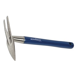 Sonneck Kleinhäckchen Herzform Eco Line, Gartenhandgerät mit blauem Holzgriff und Metallkopf.