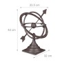 Relaxdays Sonnenuhr Gusseisen Braun mit Bodenmontage 42 cm x 33,5 cm x 32 cm_4