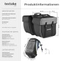 Tectake Fahrradtaschen Set: Gepäckträgertasche und Rahmentasche mit Handyfach.