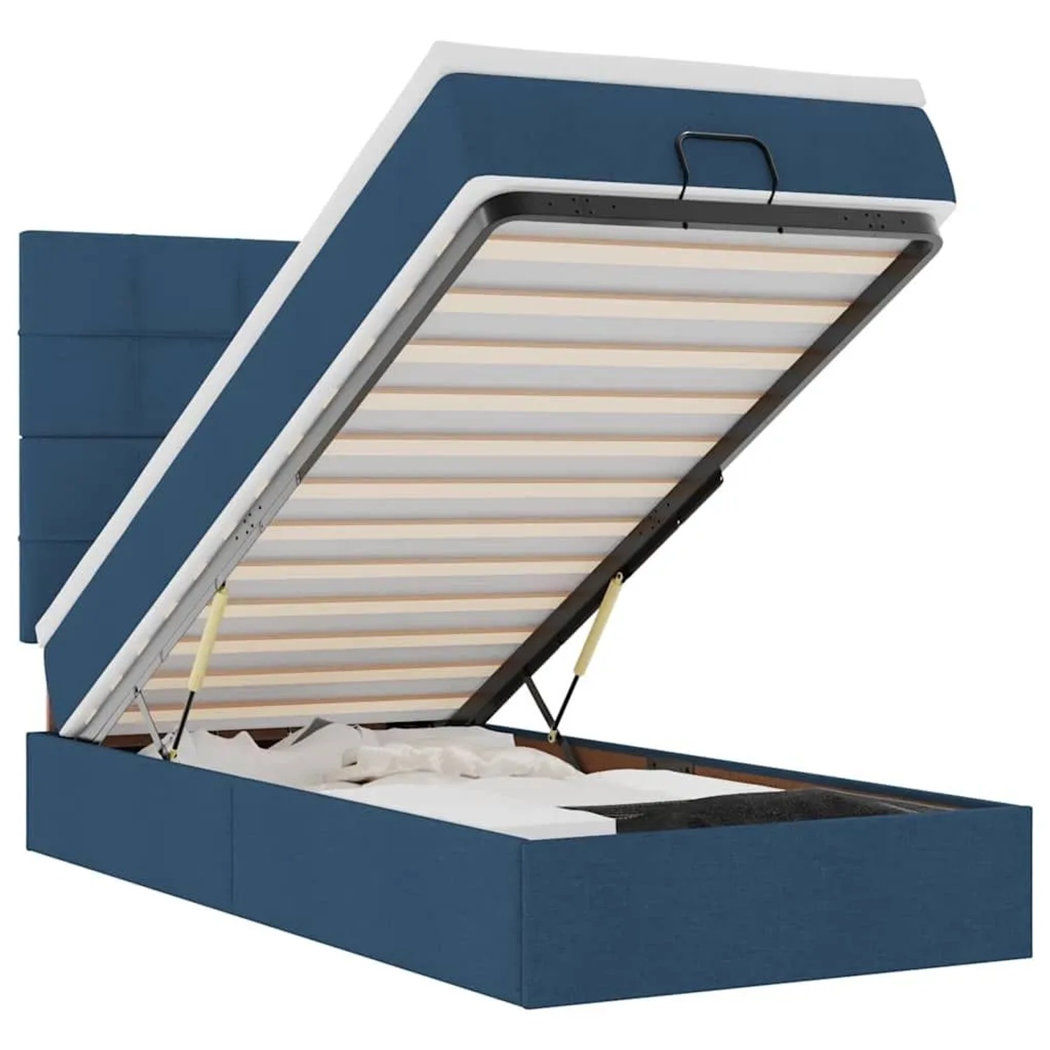 Thumbnail - vidaXL Ottoman-Bett mit Matratze Blau 90x200 cm Stoff 3313132