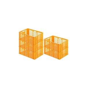 Sparset: 5 gelb-orange Eurobehälter, Bäcker- und Konditorkisten, stapelbar, 40x60x25cm, 49 Liter.