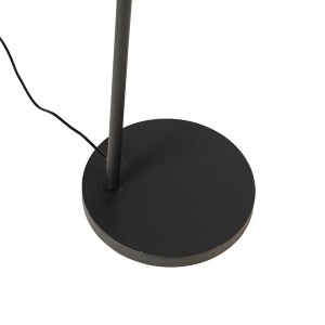 Detailaufnahme: Schwarzer Fuß der QAZQA Bogenlampe Arc Basic, moderne Innenleuchte.