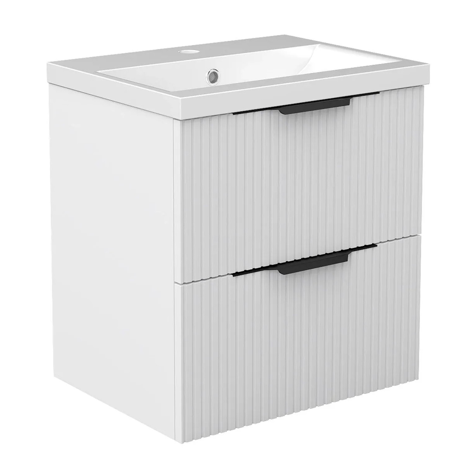 Duschspa Badmöbel 50cm Waschbecken mit Unterschrank Hängend Weiß 2-tlg