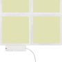 Wofi LED-Lichtkacheln 4er Basis-Set mit RGB Farbwechsel, quadratische LED-Panels in Weiß.