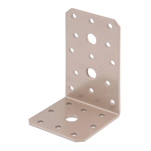 Alberts Winkelverbinder, perlbeige, 100x60x60 mm, Stahl, mit Löchern zur einfachen Montage.