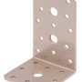 Alberts Winkelverbinder, perlbeige, 100x60x60 mm, Stahl, mit Löchern zur einfachen Montage.