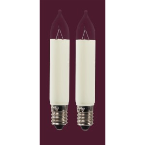 2er-Pack Saico Kleinschaftkerzen, E10, 12V, 3W, warmweiß für Lichterbögen.
