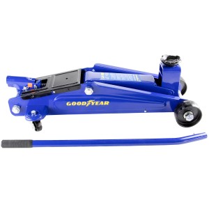 Goodyear Rangierwagenheber SUV 3 t, blau, mit Hebel und Rollen für Wartung und Reparatur.