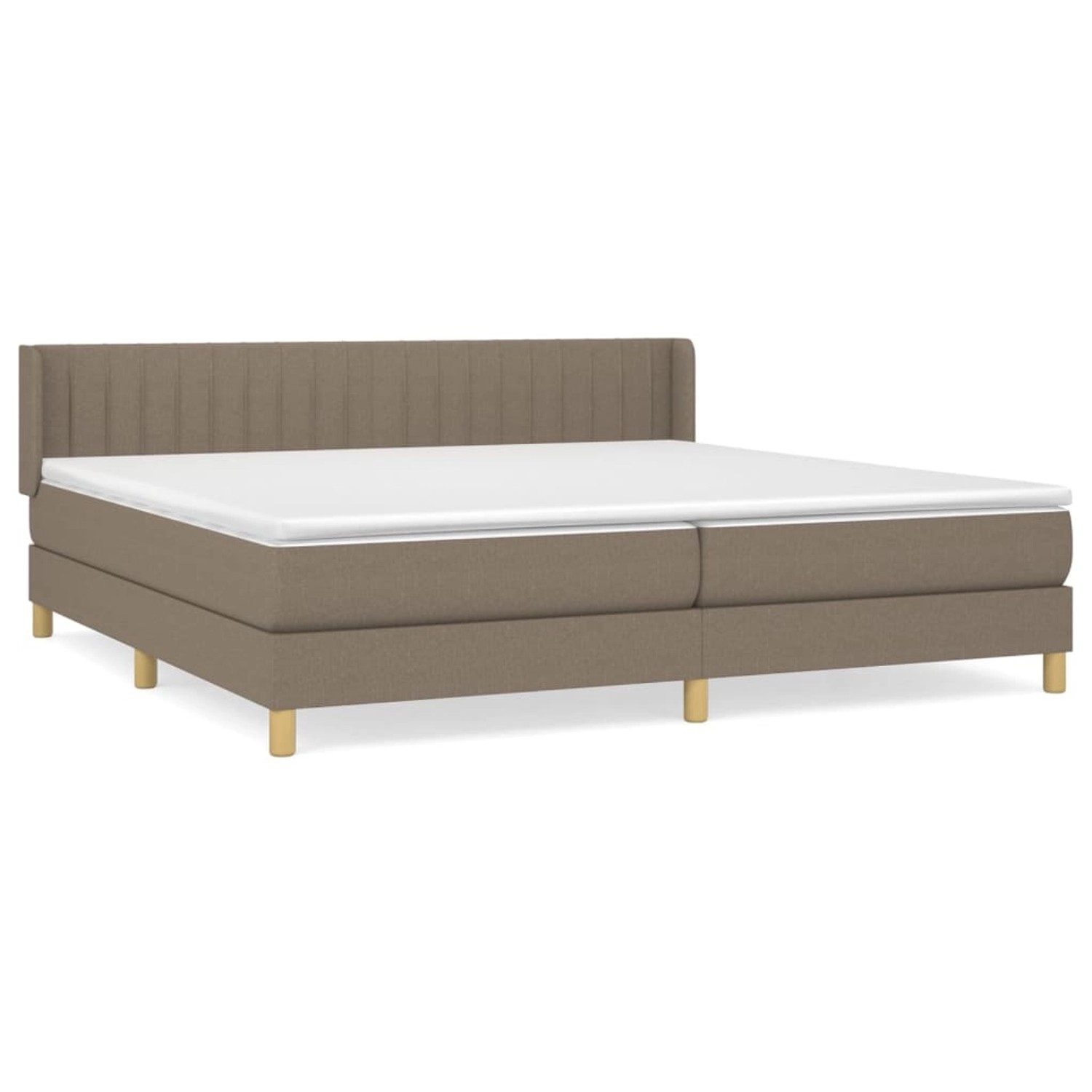 vidaXL Boxspringbett mit Matratze Taupe 200x200 cm Stoff 3130461 günstig online kaufen