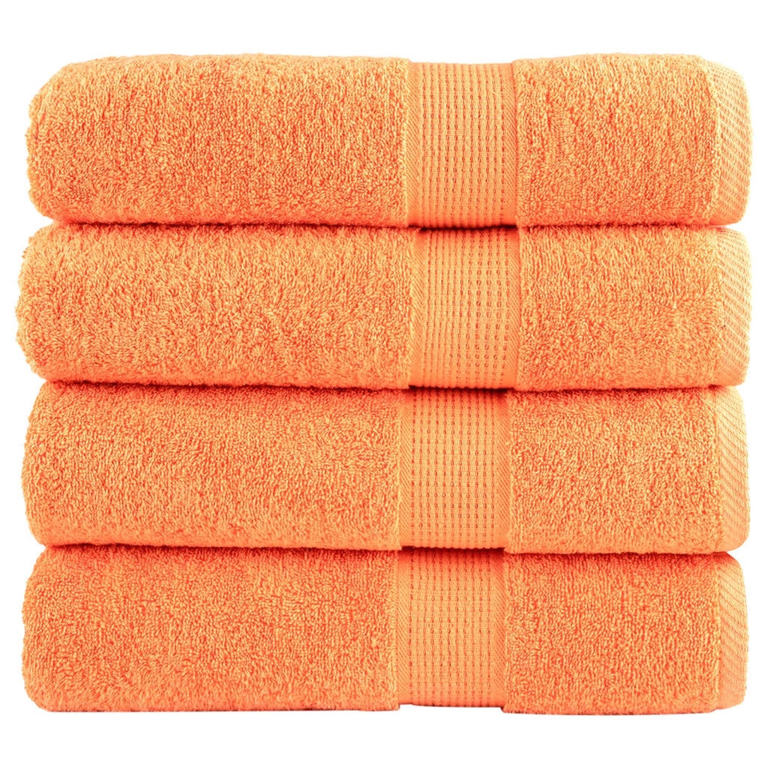 Thumbnail - vidaXL Premium-Duschtücher 4 Stk Orange 70x140 600g/m2 100% Baumwolle