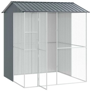 vidaXL Vogelkäfig Anthrazit 215 x 210 x 247 cm Verzinkter Stahl 3325174