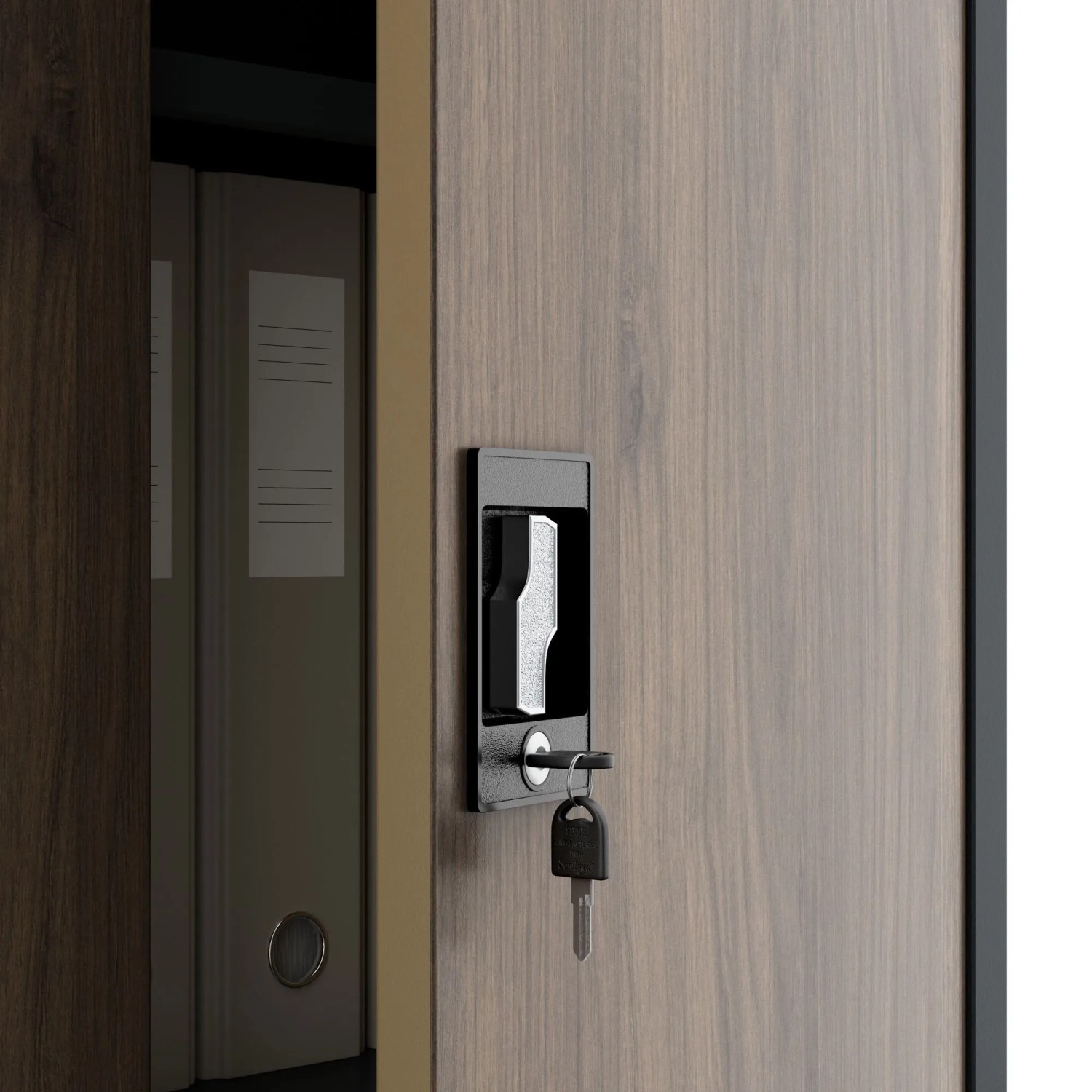 Jan Nowak Aktenschrank Büroschrank JAN H 195 x 90 x 40 cm Eco Design Anthrazit Nussbaum_4