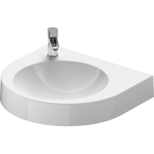 Weißes Duravit Architec Handwaschbecken, 57,5 cm, mit Hahnloch für Armatur.