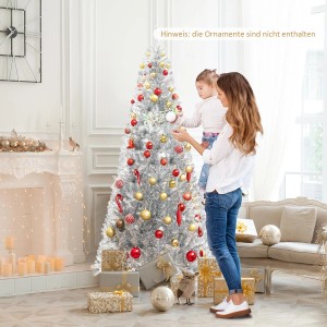 Costway Bleistift Weihnachtsbaum Lametta 180 cm