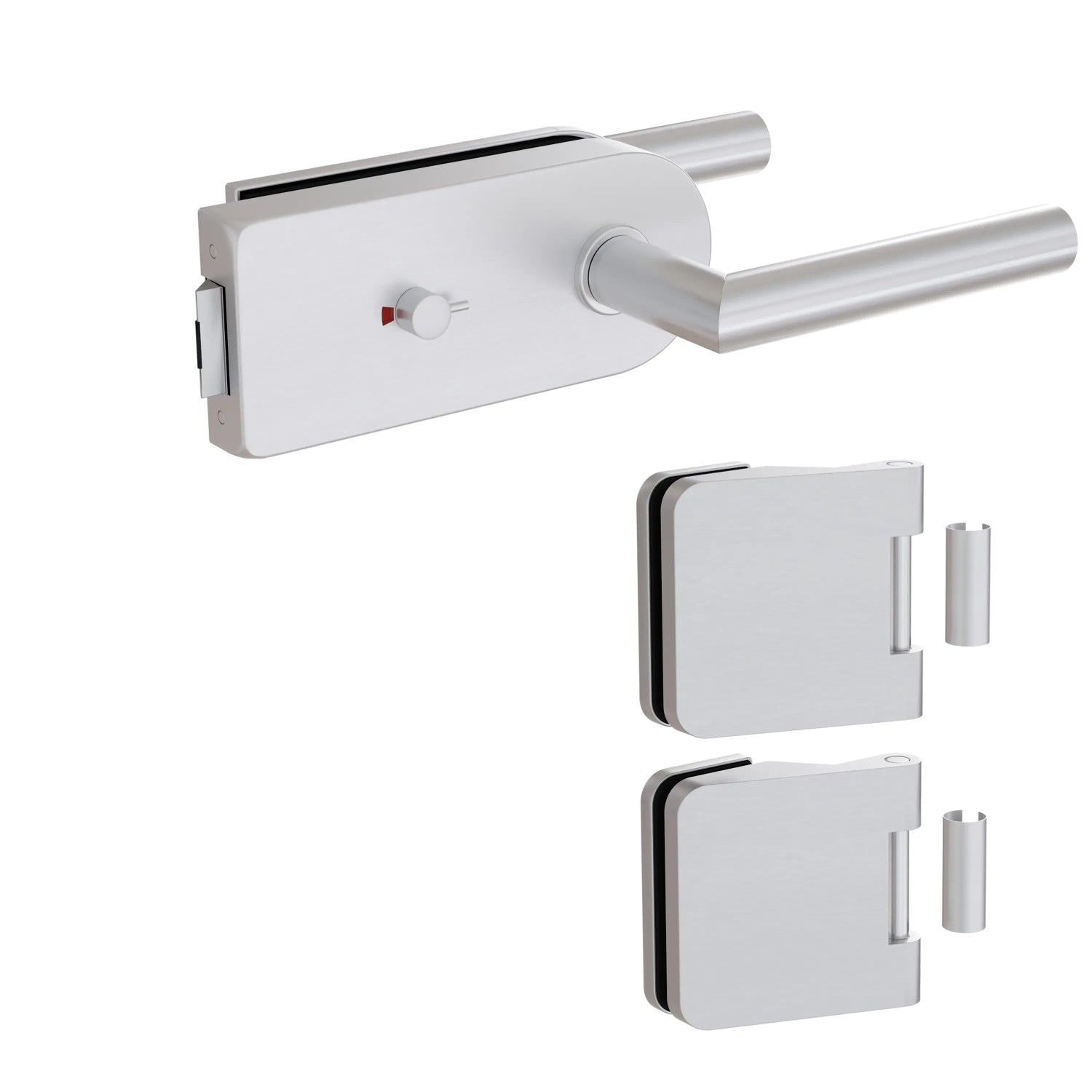 Levidor Glastürbeschlag Studio/Office Rund Sanitär- und WC-Riegel Aluminium günstig online kaufen