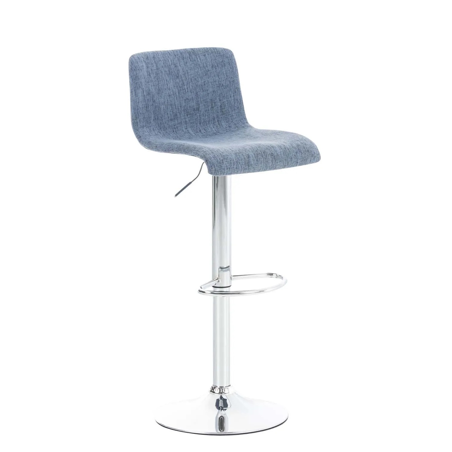 CLP Barhocker Hover Stoff Metall in Chromoptik/blau