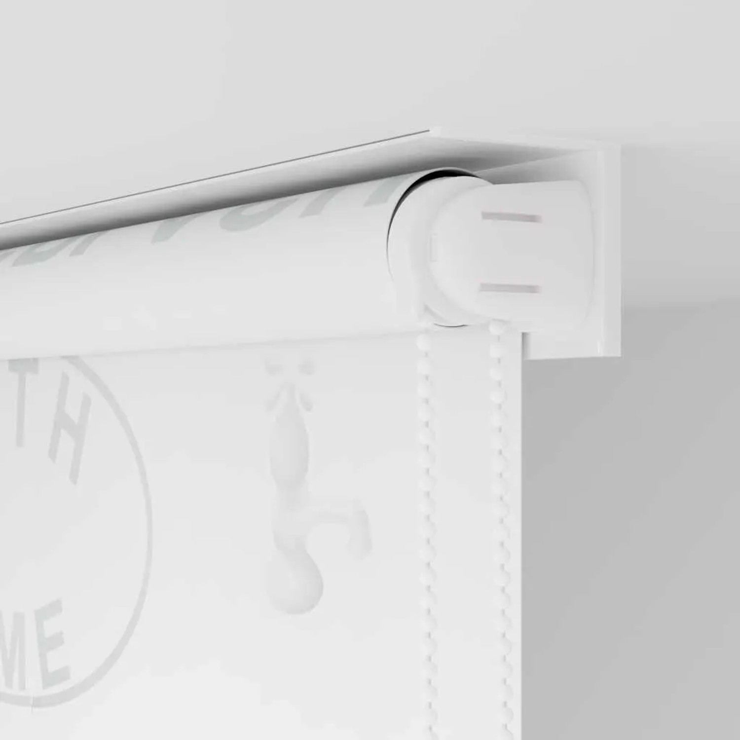 vidaXL Duschrollo 100x240 cm mit Splash-Design, aufgerollt an der Decke.