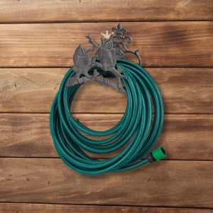 Relaxdays Gartenschlauchhalter Gusseisen Grau Platzsparend 23 cm x 24 cm x 15 cm 1,5 kg