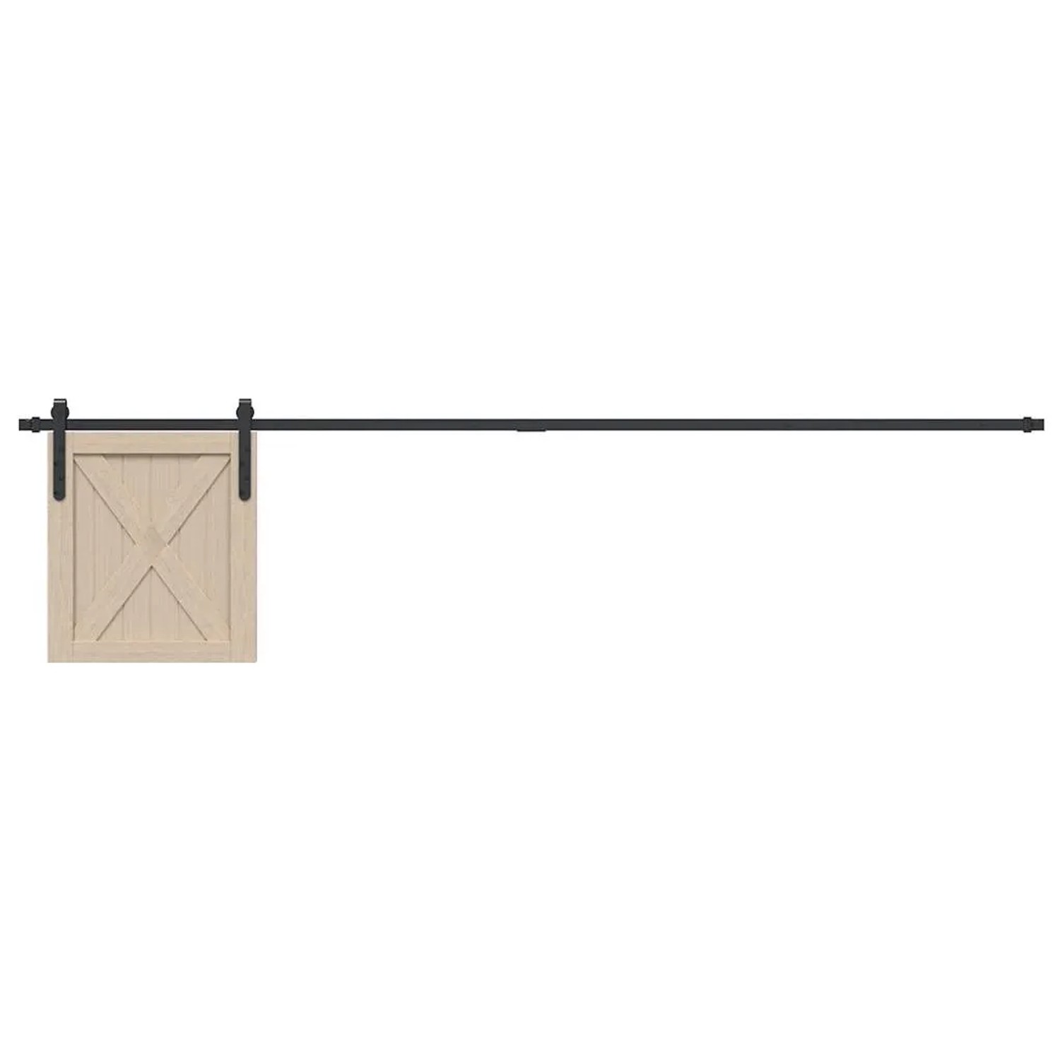 vidaXL Schiebetürbeschlag Set 213cm, Karbonstahl, für Schranktüren