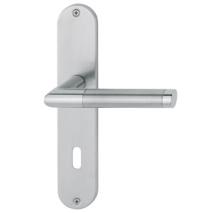 AnsaPro Langschild-Garnitur Schwalm, Edelstahl, mit Ovalbart-Lochung für Innentüren.