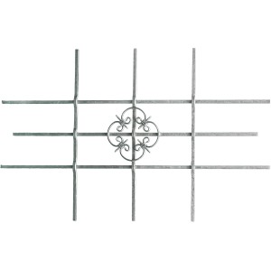 Feuerverzinktes, kürzbares Fenstergitter Salzburg, 1140x690 mm, aus Stahl.