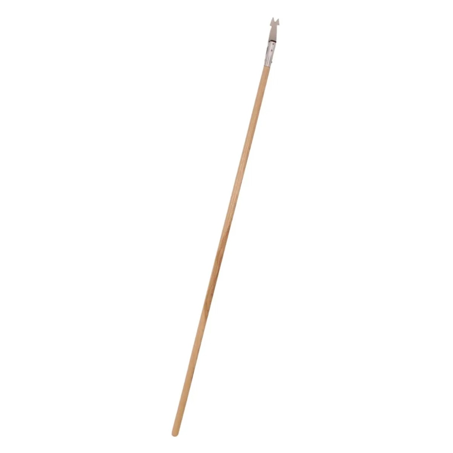 Löwenzahnstecher mit langem Eschenholzstiel und robuster Edelstahlklinge für rückenschonende Bodenbearbeitung.