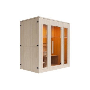 Vente-unique Finnische Sauna Ulvila Naturfarben Hell 180 cm