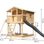 Karibu Stelzenhaus Benjamin mit Rutsche und Doppelschaukel, Holz natur/anthrazit.